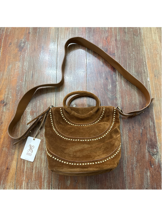 Hobo Handbags - HOBO Chestnut Brown Suede Gold Studded Small Crossbody Tote Handbag NWT Handles